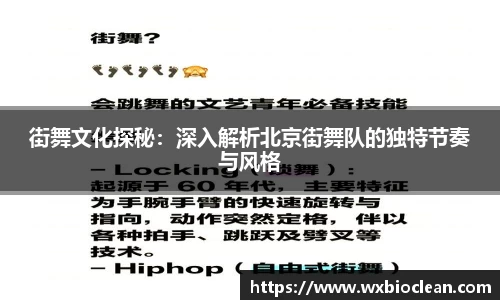街舞文化探秘：深入解析北京街舞队的独特节奏与风格
