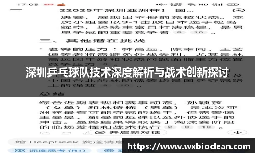 深圳乒乓球队技术深度解析与战术创新探讨