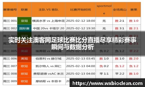 实时关注澳客网足球比赛比分直播尽享精彩赛事瞬间与数据分析